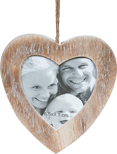Porte-Photo à accrocher Coeur en Bois patiné Antique L20xPR1xH19.5 cm Cover