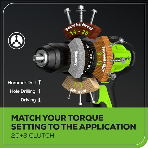 Greenworks 24V Brushless 1/2" Hammer Drill (530 in-lbs.) 2.0Ah Battery and Charger Included, DDG402 by Greenworks - Image 6