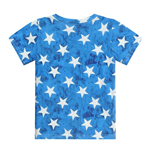 Fedpop Boys Patriotic Tie Dye T-Shirts Kids American Flag Shirt Toddler Short Sleeve Tees Shirts 10 Years #TOP1