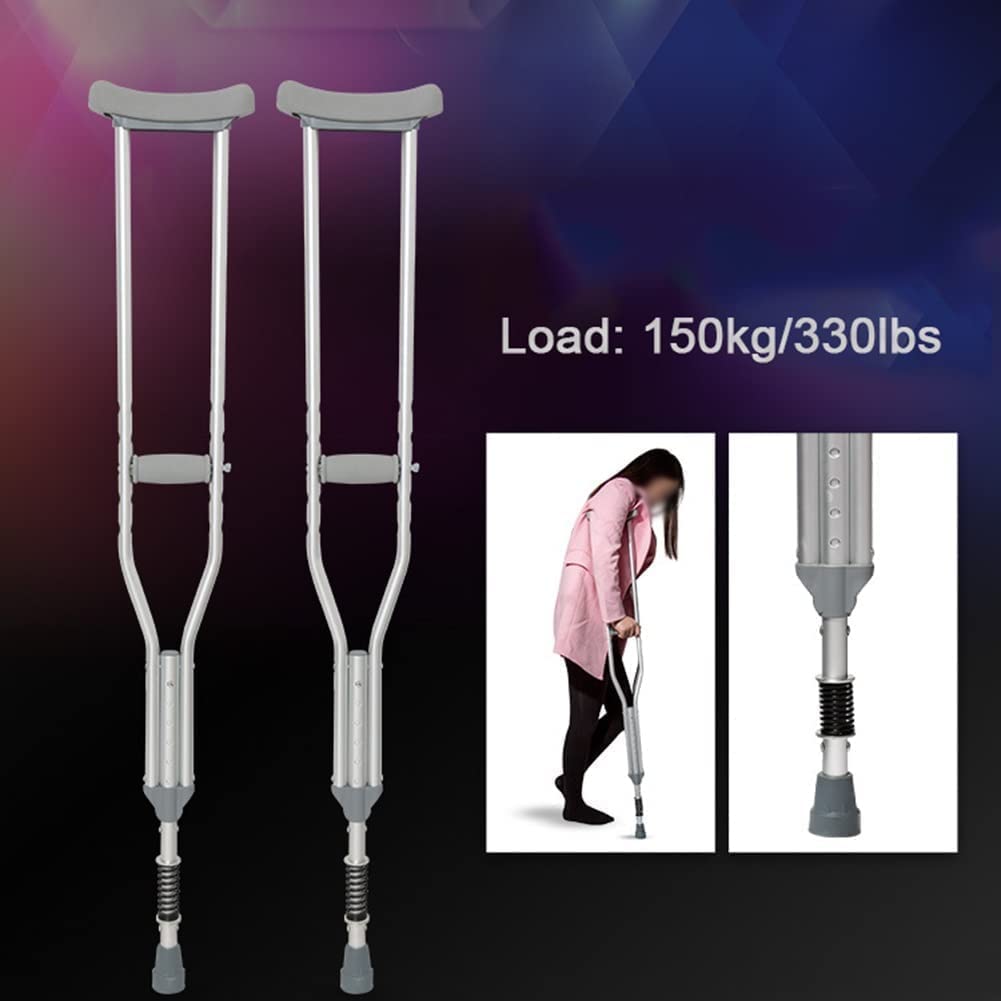 PAASHE Muletas Ligeras, 1 par de Bastones Ajustables en Altura para Las Axilas, Bastones de Aluminio para Caminar, Bastones para Caminar, bastón médico para Caminar