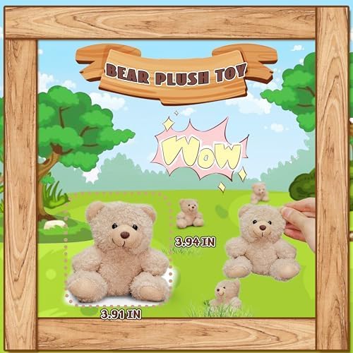 3.94" Teddy Bear Stuffed Animal, Cute Animal Plushies Key Chian for Girls image 2