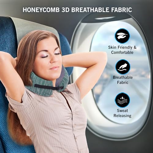Image of Kenneth Cole Unisex U-Shaped Neck Pillow - Adjustable & Ergonomic Design Travel Pillow|Ultimate Comfort Neck Pillow Ideal for Cars, Trains, Home, Office, Long Flight|Full Surrounding & Soft Pillow
