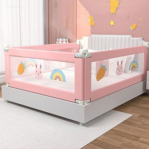 Barrera de cama plegable y de elevación vertical con protectores de seguridad para bebés 3