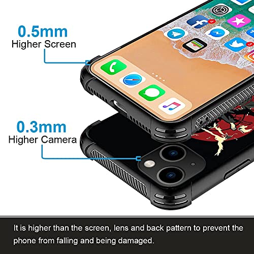 Djsok Compatible Iphone 13 Case Anime Ninja Crow Pattern,Case For Boy Girl Hard Glass Anti-Scratch Cover [6Ft Drop Tested] Shockproof Anti-Slip Tpu Case Compatible With Iphone 13-6.1Inch #TOP2