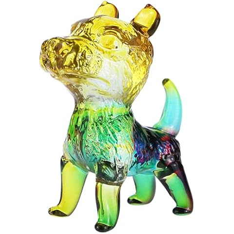 FRUMENSHIP Dog Crystal Collectible Figurines, Color Glass Animals, Home Tabletop Decorations, Knick Knacks, Gifts for Boys and Girls Cover