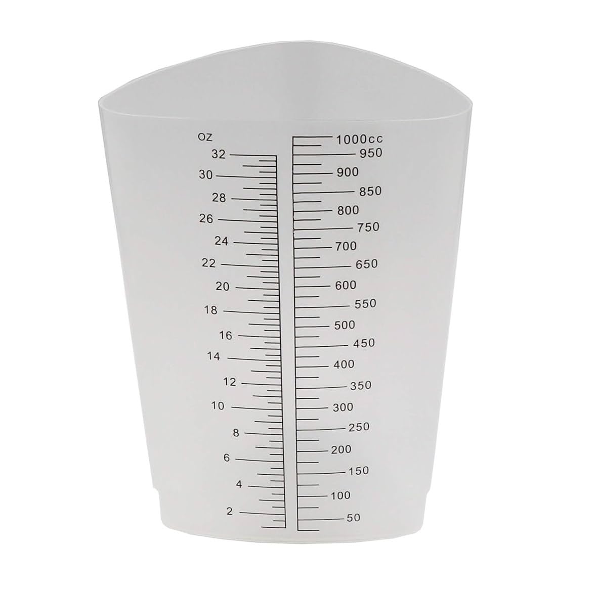Dreiseitiger Kunststoffbecher zum Messen und Mischen, 900 ml, dreieckig, 10 Stück