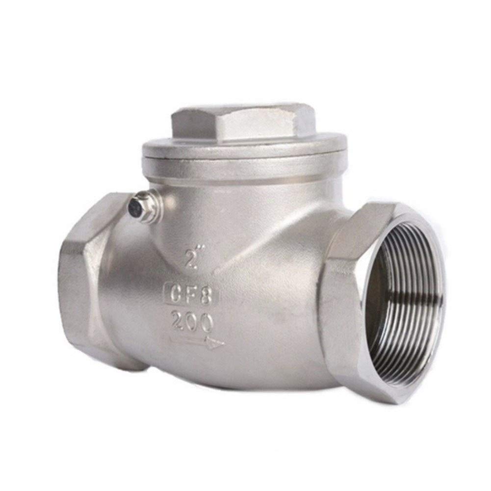 Check Valves Stainless Steel Wire Mouth Horizontal Non-Return Valve SS304 1/2 3/4 1 2 Inch Female Thread Swing(DN25)