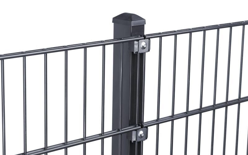 Doppelstabmattenzaun Set 868 Anthrazit| Stabmattenzaun | Mit VA Klemmhalter | Gartenzaun | Komplett Set | 183 cm-7.5