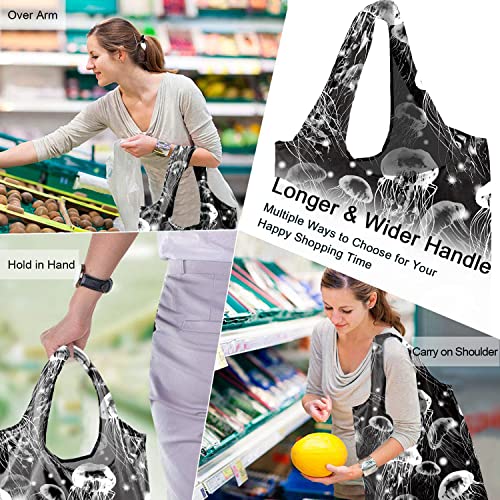 Image of BeeGreen Rolled Up Grocery Bags Reusable Shopping Bags Foldable for Groceries