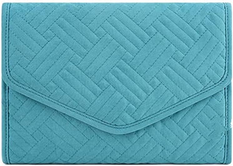 Travel Jewelry Organizer Roll Foldable Jewelry Case for Journey Rings Necklaces Bracelets Earrings Organizer Storage Bag (Color : Blue)