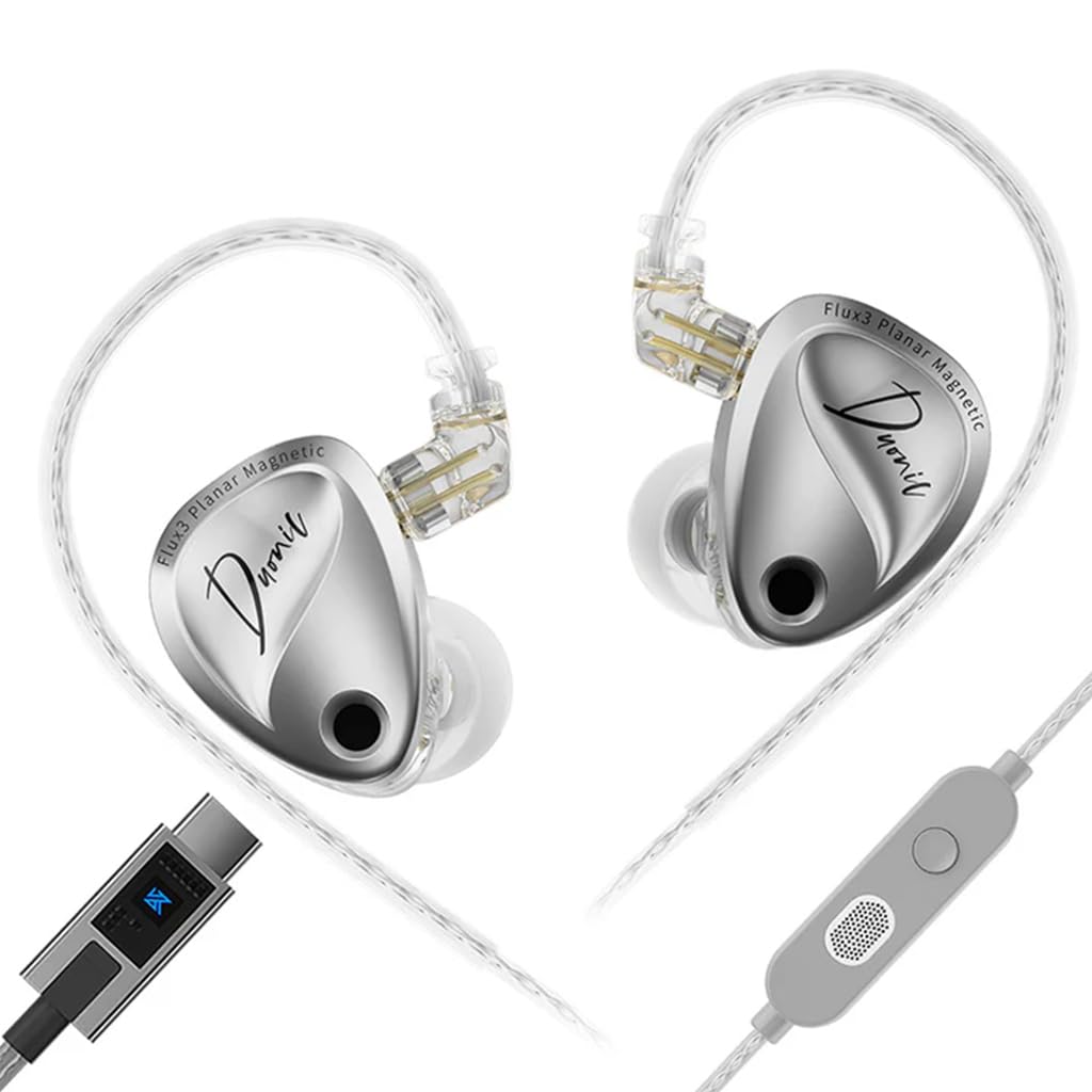 KZ Duonic Hybrid Planar Magnetic in-Ear Monitor, 3X Flux3 8mm Planar + 8mm Super-Linear Dynamic Driver, No Switches Standard Version, Silver Shell with HD Dual-Mic Type-C Cable-image-15