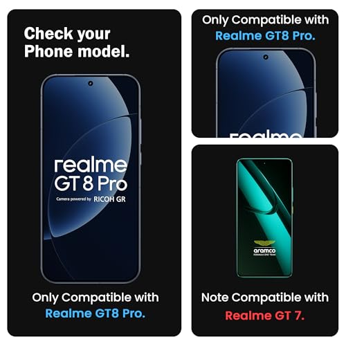 Image of FIRST MART Military Grade Gorilla Tempered Glass for Realme GT 8 Pro with Edge to Edge Coverage, Cable Protector and Easy Installation kit