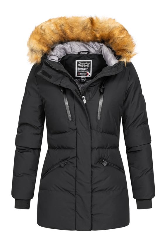 Geographical Norway Crown Lady - Giacca Donna Imbottita Calda Autunno-Invernale - Cappotto Caldo - Giacche Antivento A Maniche Lunghe e Tasche - Abito Ideale