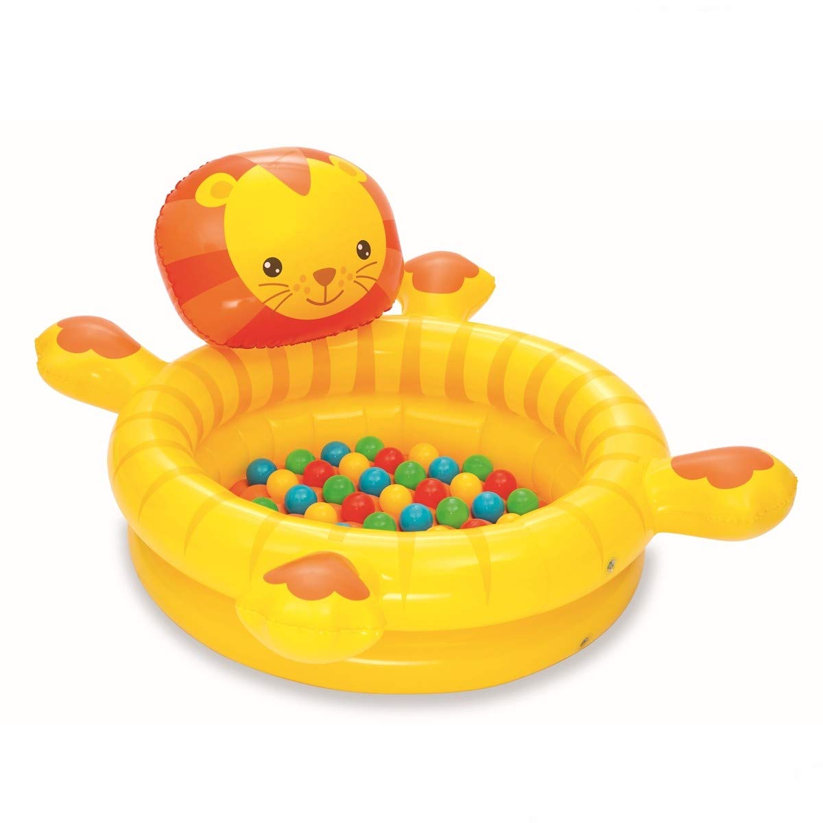 Bestway 52261 - Piscina de Bolas Hinchable Infantil León con 50 Bolas de Colores 111x98x61.5 cm