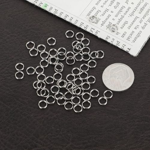 Miniatura 3 de Aeaocvo 100 Llaveros, 8 Mm, Pequeño Llavero, Acero Inoxidable, Anillos De Salto, Anillos De Salto De Plata Para Joyas, Collares, Pulseras, Adornos Diy