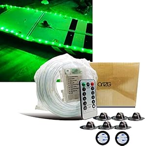 OYLZG Kayak Glow Light Kit Double Waterproof Protect for Kayak Canoe Ranging from Less Than 16 Feet in Length 8 Holders 50 PCS LED Beads 8 Modes with Remote Control Waterproof Battery Case