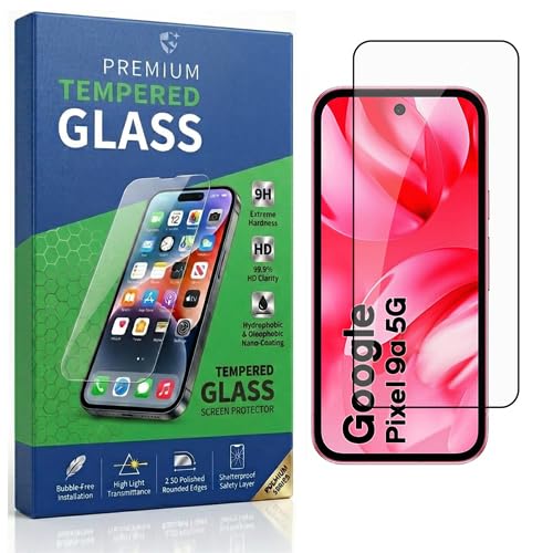 Image of Tempered Glass Compatible With Google Pixel 9a 5G 6.3 | 9H Hardness | HD Clarity | Anti-Fingerprint | High Touch Sensitivity | Premium Screen Protector Guard