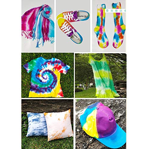 12 Bottles One-Step Tie-Dye Kit,Fabric Textile Paints Colorful Tie Dying Sets, Muti-Color Dyes Permanent Paint for DIY Arts Clothes Fabric - Thumbnail 2