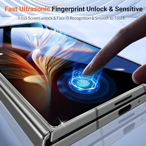 letosan 3 Pack Screen Protector for Samsung Galaxy Z Fold 8 Ultra Tempered Glass + 1 Pack Camera Lens Protector, Military Grade Shatterproof, 9H Hardness, Auto Alignment Frame 6.5 Inch - 4