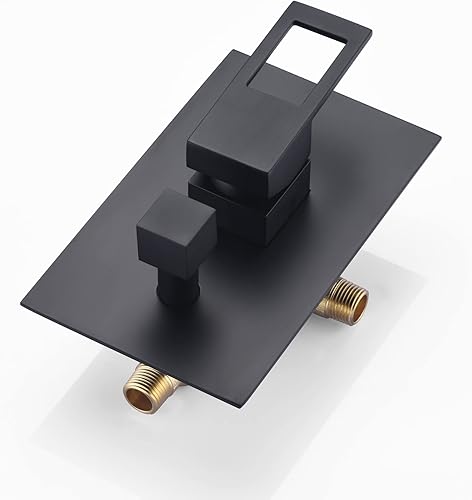 Miniatura 6 de sumerain Sistemas de ducha de equilibrio de presión negro mate con ducha de lluvia de 8 pulgadas y de mano, cuerpo de válvula áspero y moldura