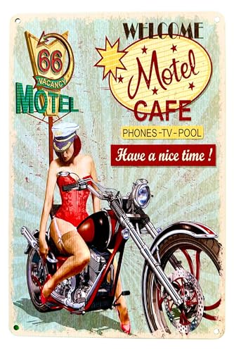 Poster di DiiliHiiri Targa decorativa Moto Custom Chopper per regalo ad appassionati e appassionati di motociclette vintage — 30 x 20 cm — Cartello con targa retrò moto (2635-301)