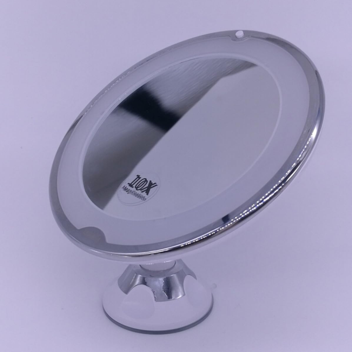 ibasenice Espejo de Maquillaje LED con Aumento 10x y Ventosa, Espejo Redondo de Vidrio Blanco para Baño y Tocador, Portátil y Práctico para Maquillaje Diario