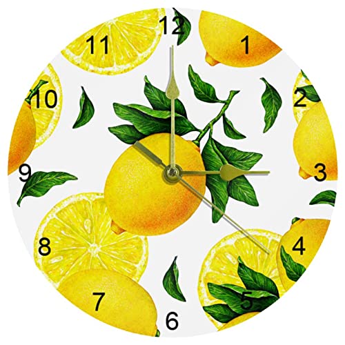 Horloge murale silencieuse de cuisine design citron pour une décoration colorée - 2