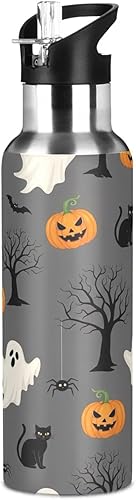 Miniatura 8 de White Ghosts Stainless Steel Water Bottle 32 Oz Leakproof Water Bottles, BPA-Free Sports Water Bottle with Straw