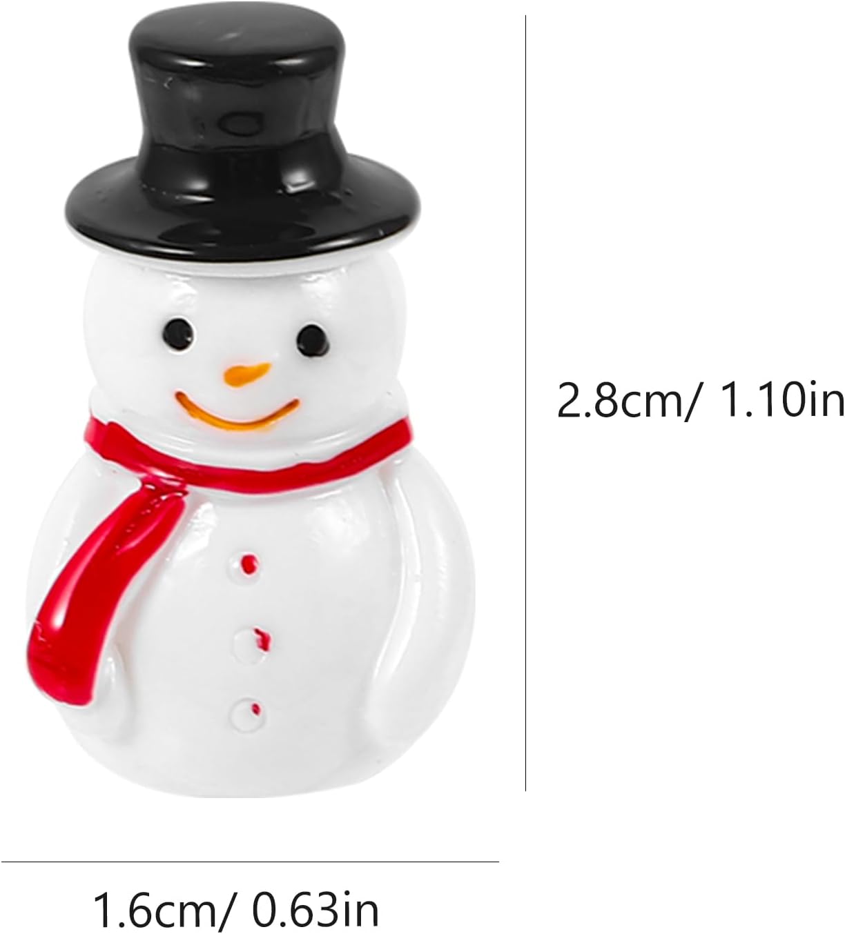 20pcs Mini Snowman Figurines, Tiny Christmas Resin Snowman Ornaments with Top Hats, for DIY Crafts, Micro Landscape Ornament, Winter Holiday Decor - Image 2