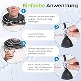 AUVON Nackenstrecker Aufblasbar für Zervikaltraktion mit 3-Schichten-Dehnungsdesign & Kinnstütz-Design, Nackenkissen Halskrause Mensch zur Schmerzlinderung Nackenunterstützung für Unterwegs Zuhause