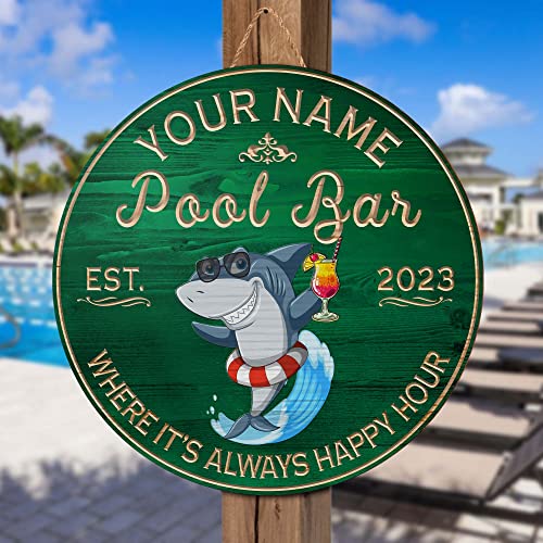 V Vibepy All Over Printed Personalized Wooden Pool Bar Sign, Summer Decor Outdoor, Poolside Paradise, Summer Decor, Backyard Bar Pool & Grill, Pool Party Decorations, Tropical Beach, Life Is Better At The Pool, Bar Signs For Home Bar (02) #TOP4