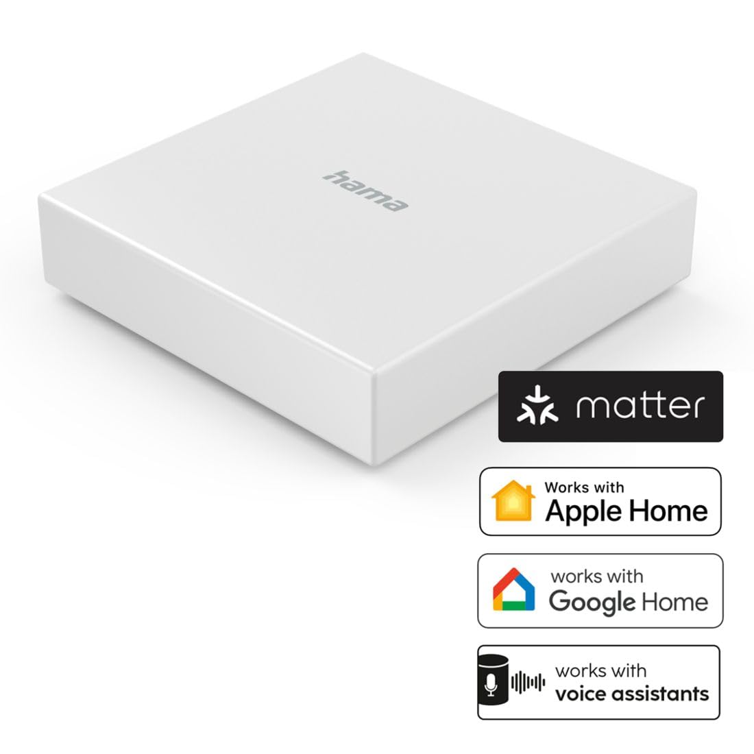Hama Smart Hub gateway WiFi connesso (Matter, Zigbee, Thread, compatibile con controllo vocale Alexa, Google Assitant e Apple Siri), bianco