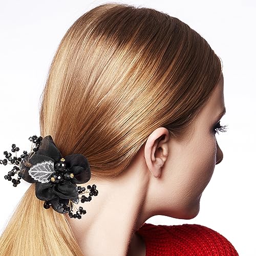 Isslly HX4898T1-M Nuorest 2Pcs Mesh Flower Elastic Hair Ties thumb #3