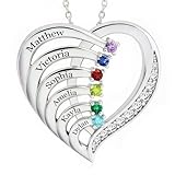 Easycosy Collier Personnalisé Prénom -Cadeau Noël Femme Maman- Collier avec Pierres de ...