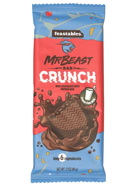 Mr..Beast Milk Chocolate With Puffed Rice & Milk Crunch Bar Net Wt 2.1