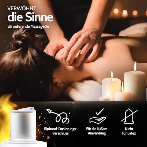 Vibratissimo Hot Moments 100 ml Massageöl - Aufheizendes Massageerlebnis - Stimulierende Massageöle, Entspannung Für Paare & Gleitöl, Liebesöl