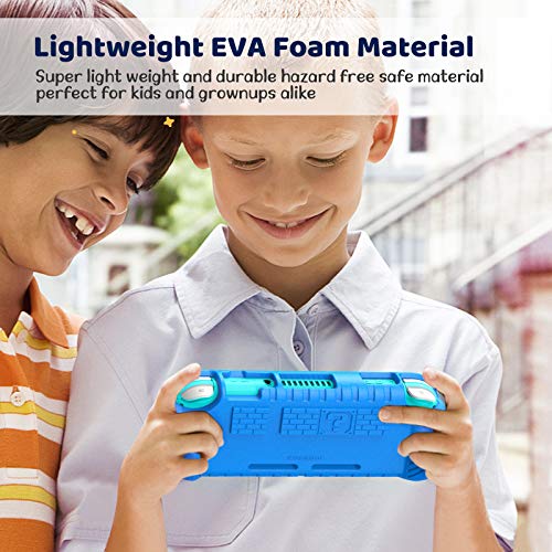 Fintie Kids Case For Nintendo Switch Lite 2019 W/2 Game Card Slots - [Ultralight] [Shockproof] Protective Cover With Ergonomic Grip, Kids Friendly Grip Case For Switch Lite Console, Blue #TOP4