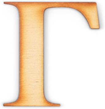 2 Pack Official Greek Wooden Letters for Crafts, Gamma - 2" Classic Font Single Layer Wooden Greek Letters - Precision Cut Natural Wood Letter for Sorority/Fraternity Paddles and DIY Projects