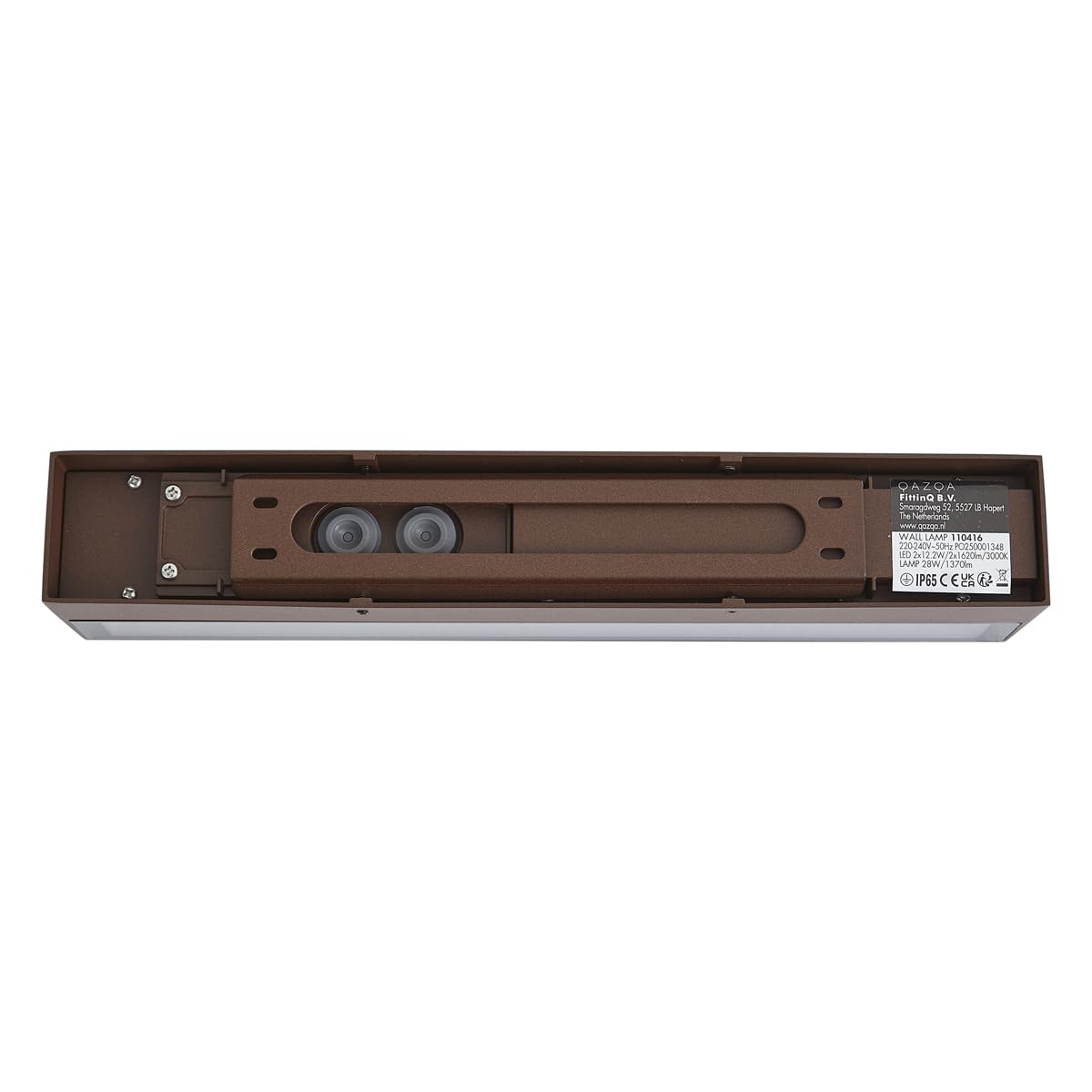 Qazqa LED industriel applique murale extérieure brun rouille 38cm Hannah
