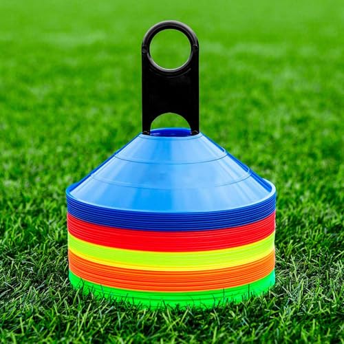 Image of Protoner Sports Training Disc Cones, Multicolour Ground Markers, Set of 50-10 Options, Agility Training Equipment (Set of 20 pcs)