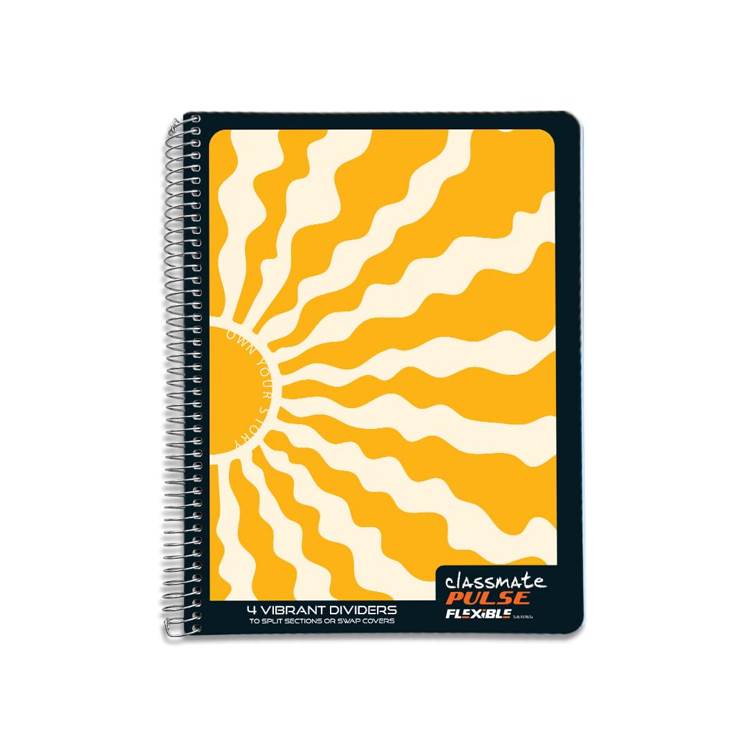Classmate Pulse Flexible 6 Subject Spiral Notebook-Unruled|300 Page|29.7x21.0cm|4 Vibrant Page separators|Cover May Vary-image-35