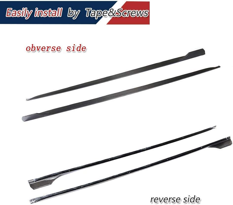 JC SPORTLINE Carbon Fiber Side Skirts for Audi A5 B9 & S5 Sportback 2017-2019, Black, Glossy Carbon Fiber Finish