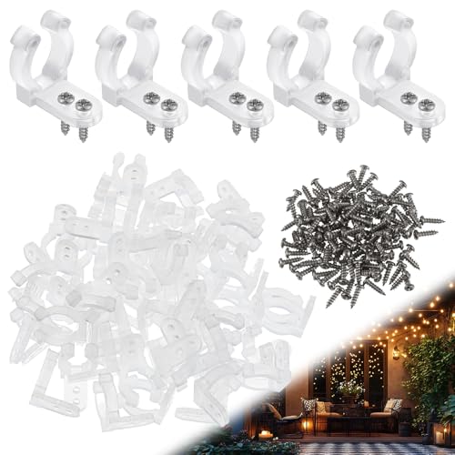 Tucnoeu 60 Stück Befestigungsclips für LED-Lichtschlauch, Halterung LED Lichtschlauch Transparent LED Streifen Halterung Innen- und Außendekoration, Ideal für Partys und Hochzeiten