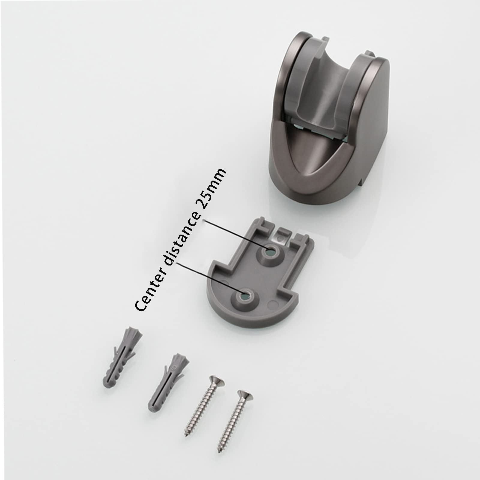 Soporte para Cabezal De Ducha, Soporte para Cabezal De Ducha De Mano ABS, Soporte para Varilla De Ducha Montado En La Pared, Instalación Perforada,Negro