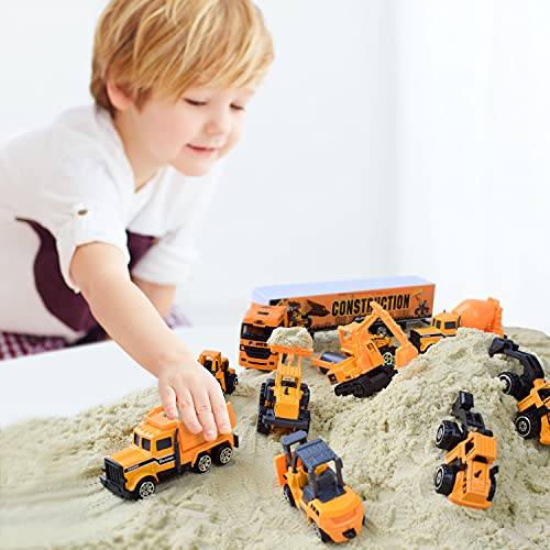 Babysmile Construction Truck Vehicle Toys 11 in 1 Cars Playset in Carrier Truck, Gift Pack for 3 Years Old Boys Girls Kids - Thumbnail 6