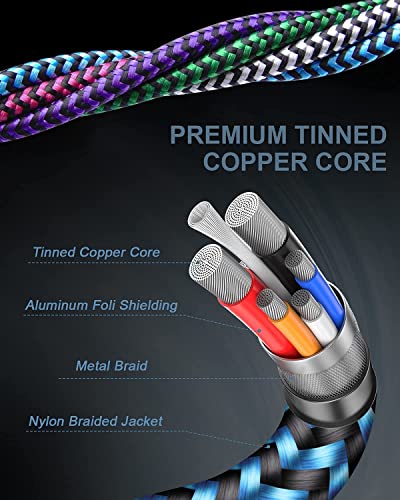 Image of USB A to Lightning Cord, 4Pack /10Ft Nylon Braided iPhone Charger Cable, Apple Approved Fast Charging Power Wire for iPhone 14, 14 Pro Max, 13 Pro Max, 13Pro, 13, 13 Mini, 12 11 10 XR XS X 8 Plus 7 6