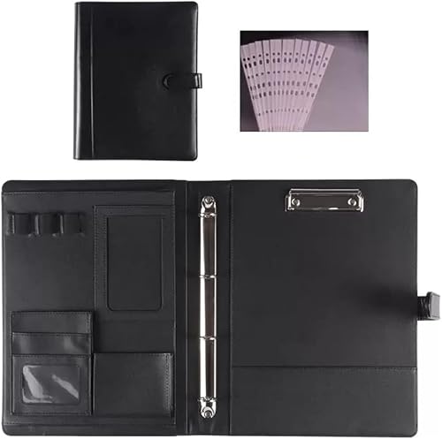 VHJdtE Folder, Organizer Conference File Folder with A4 Size Clipboard(Svart)