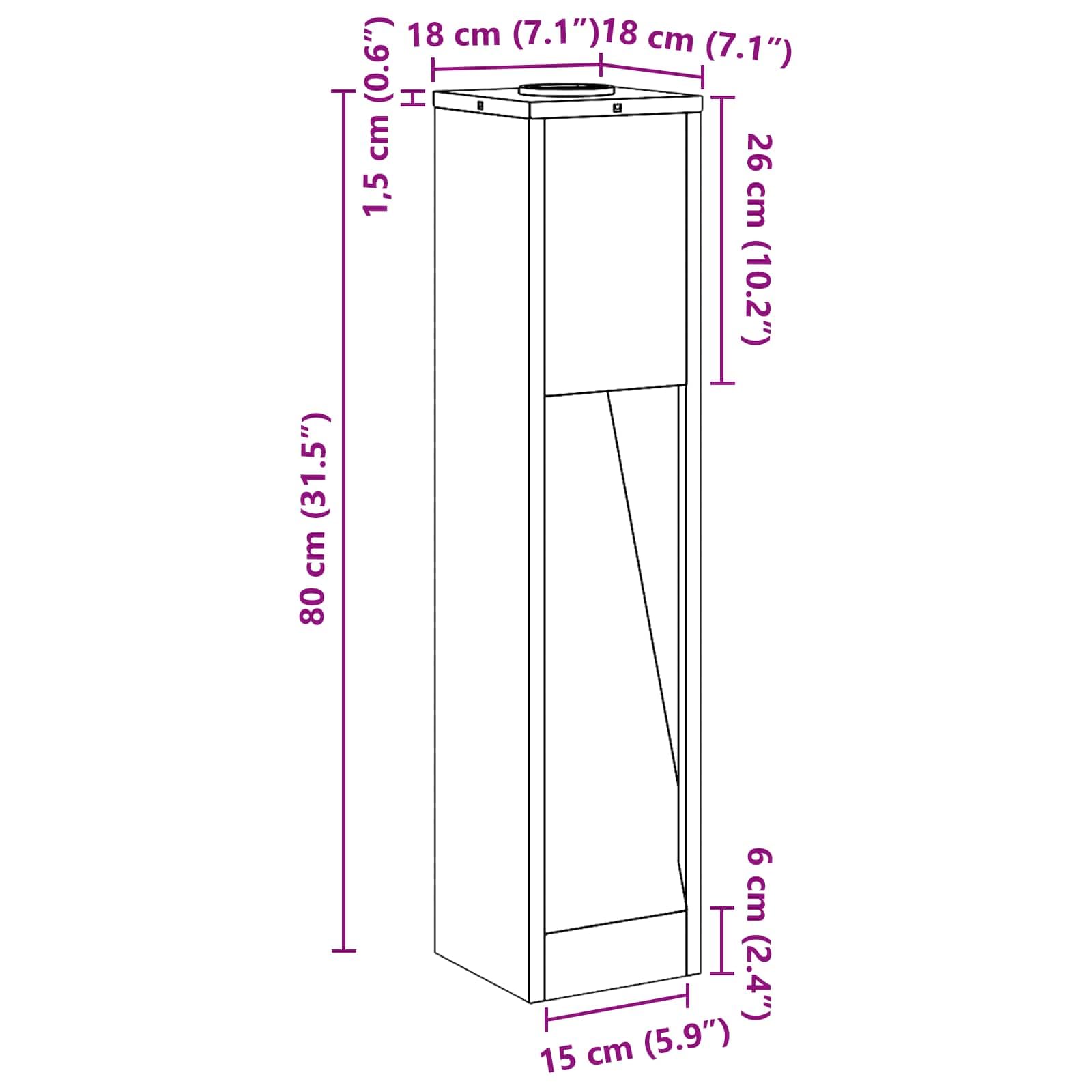 vidaXL Solar LED Wegeleuchte 2 STK. Warmes Weiß 18 x 18 x 80 cm