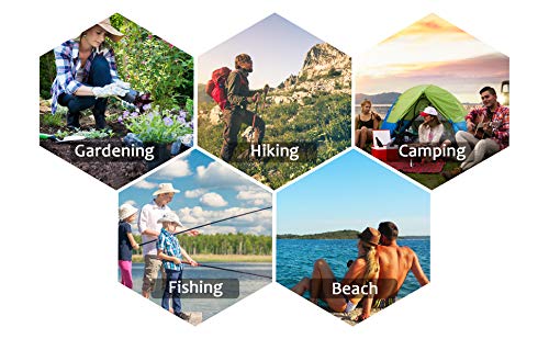 Chapéu Boonie de aba larga da Solaris com coroa removível com proteção UV para caminhadas ao ar livr