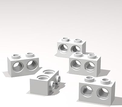 Classic Building Brick Bulk, 1x2 with Holes 120 Piece, Compatible with Lego Parts and Pieces ColorWhite